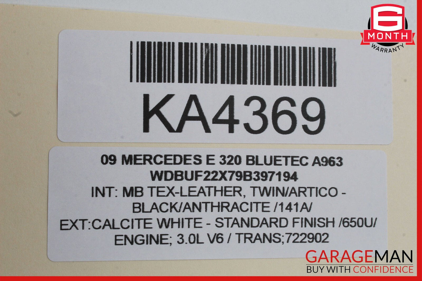 03-09 Mercedes W211 E320 E550 Rear Right Exterior Door Handle White OEM
