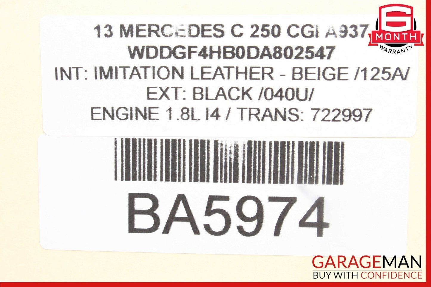12-14 Mercedes W204 C300 Sedan Right Passenger Exterior Door Handle Assy Black