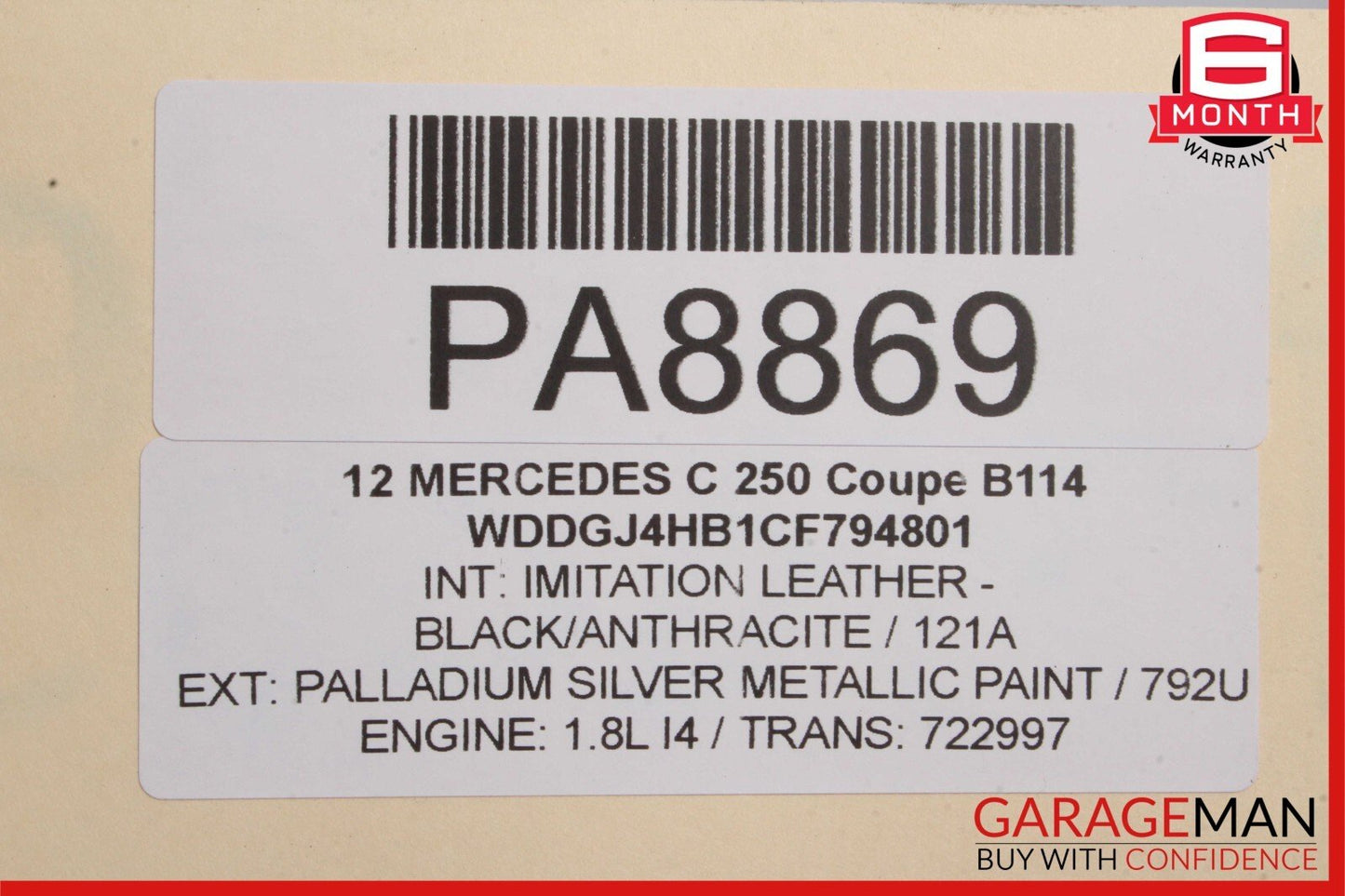 12-15 Mercedes C250 SLK250 7G Automatic Transmission Assembly 722.997 132k