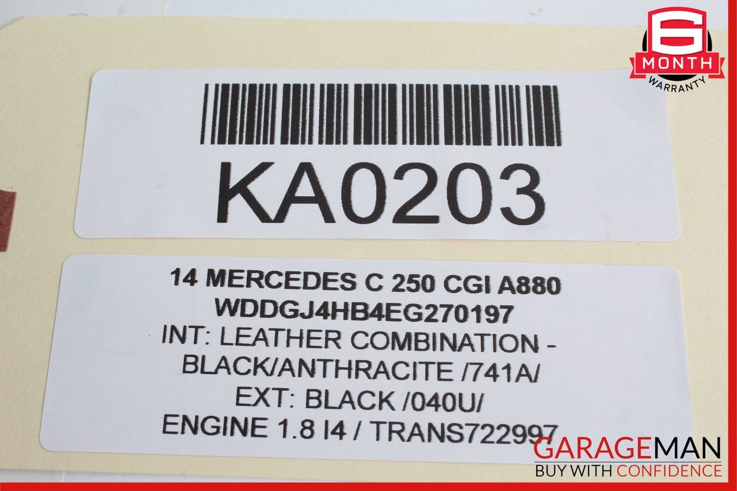 12-14 Mercedes W204 C250 Rear Left Driver Side Taillight Tail Light Lamp