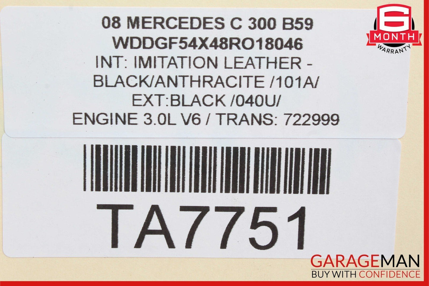 08-11 Mercedes W204 C300 C350 C63 AMG Sedan Rear Right Taillight Tail Light Lamp