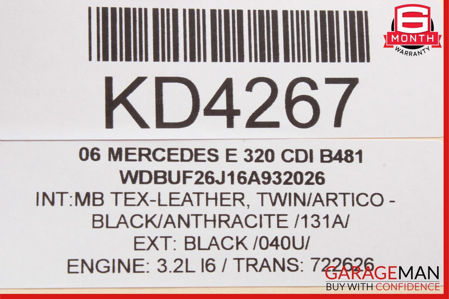 03-09 Mercedes W211 E350 E500 Rear Right Side Door Window Regulator Motor Unit