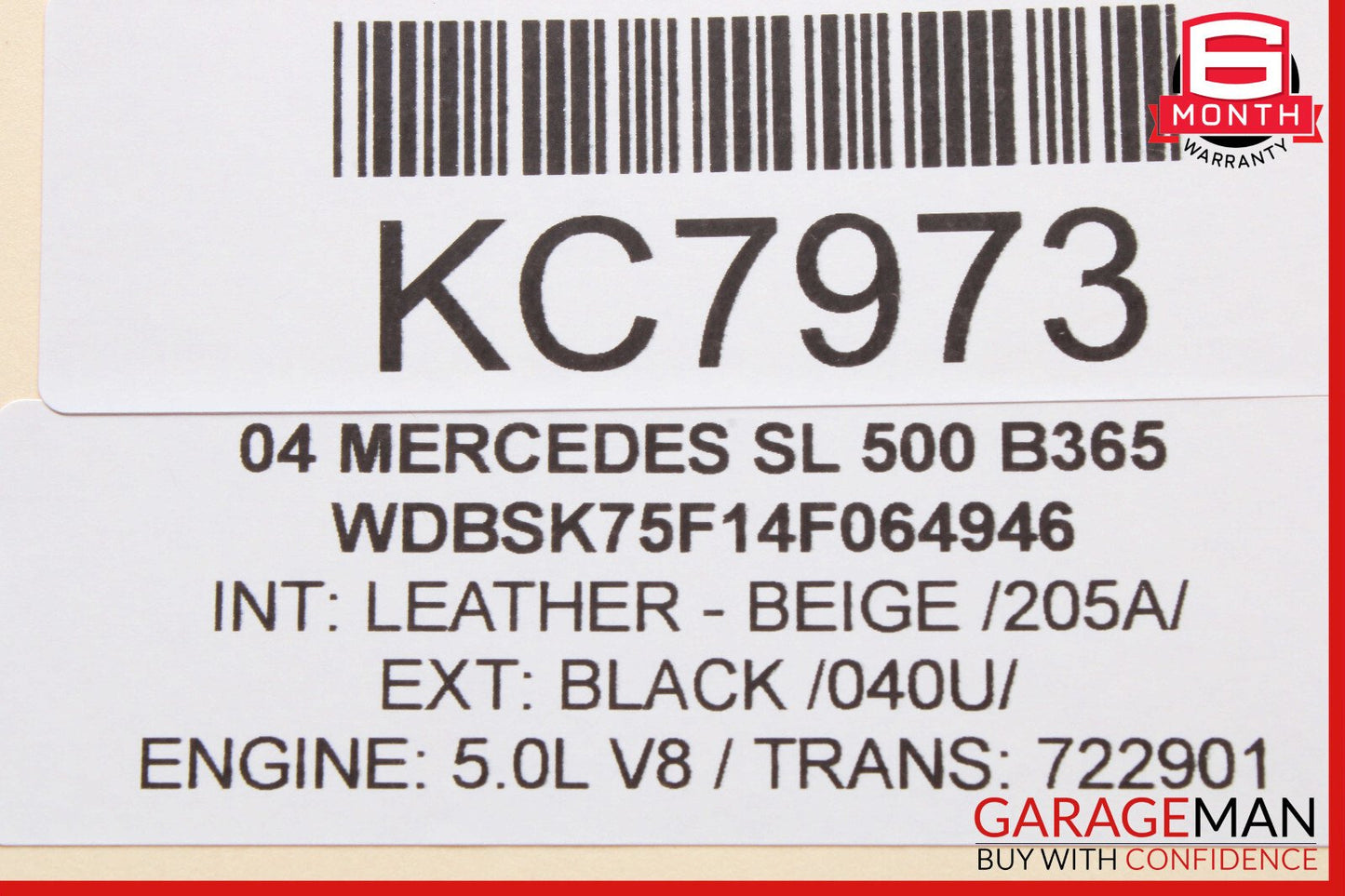 03-12 Mercedes R230 SL500 SL550 Rear Right Side Quarter Window Glass OEM