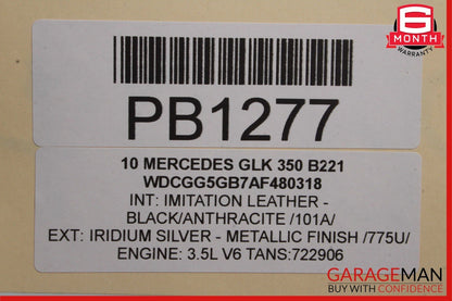 10-15 Mercedes X204 GLK350 Front Left Side Top Upper Seat Cushion Leather Black