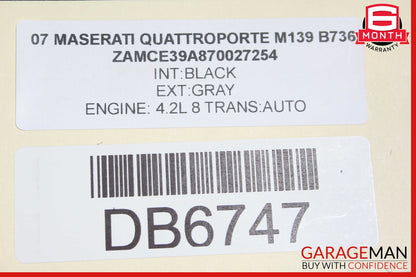 03-13 Maserati Quattroporte M139 Sunroof Guide Rail Frame Glass Track w/ Shade