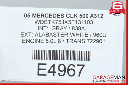 03-05 Mercedes W209 CLK500 CLK55 AMG Left Rocker Panel Molding Side Skirt OEM