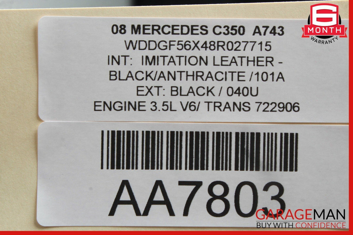 08-14 Mercedes W204 C350 Front Right Passenger Side Door Window Regulator Motor