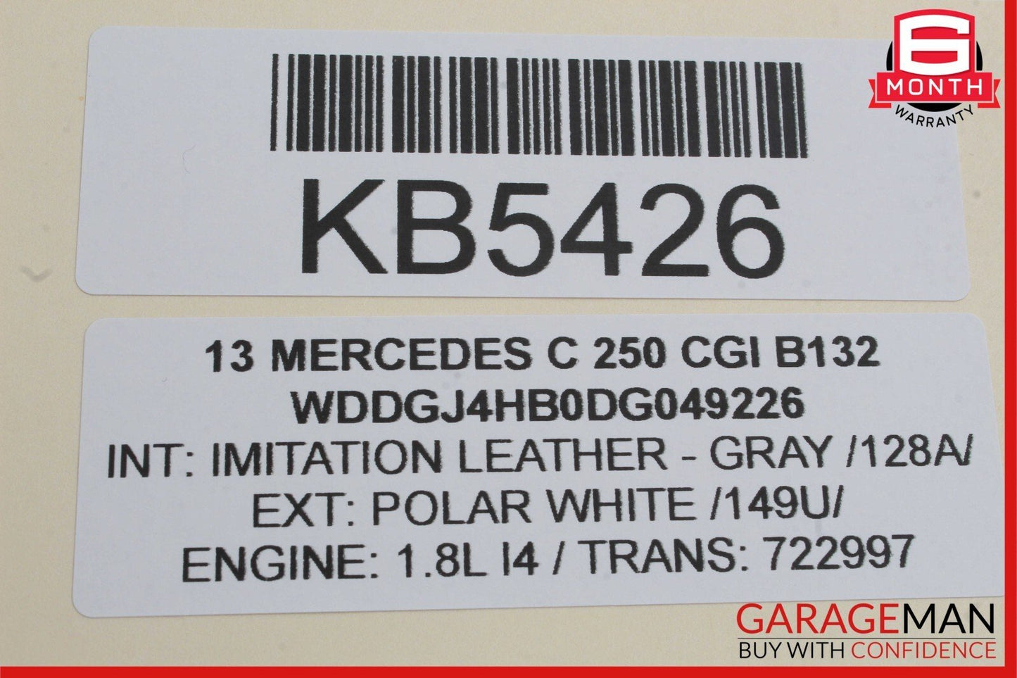 12-14 Mercedes W204 C250 C300 Front Left Side Exterior Door Handle Polar White