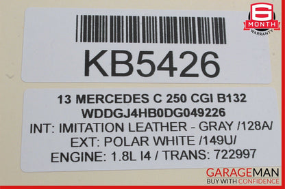 12-14 Mercedes W204 C250 C300 Front Left Side Exterior Door Handle Polar White