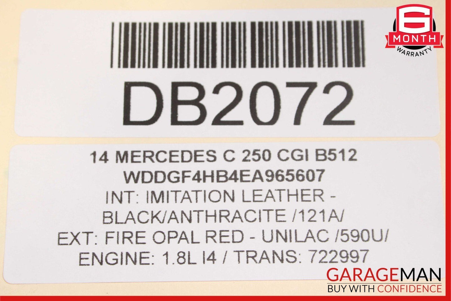 08-14 Mercedes W204 C250 C300 C350 Rear Left Interior Door Panel Assy Anthracite