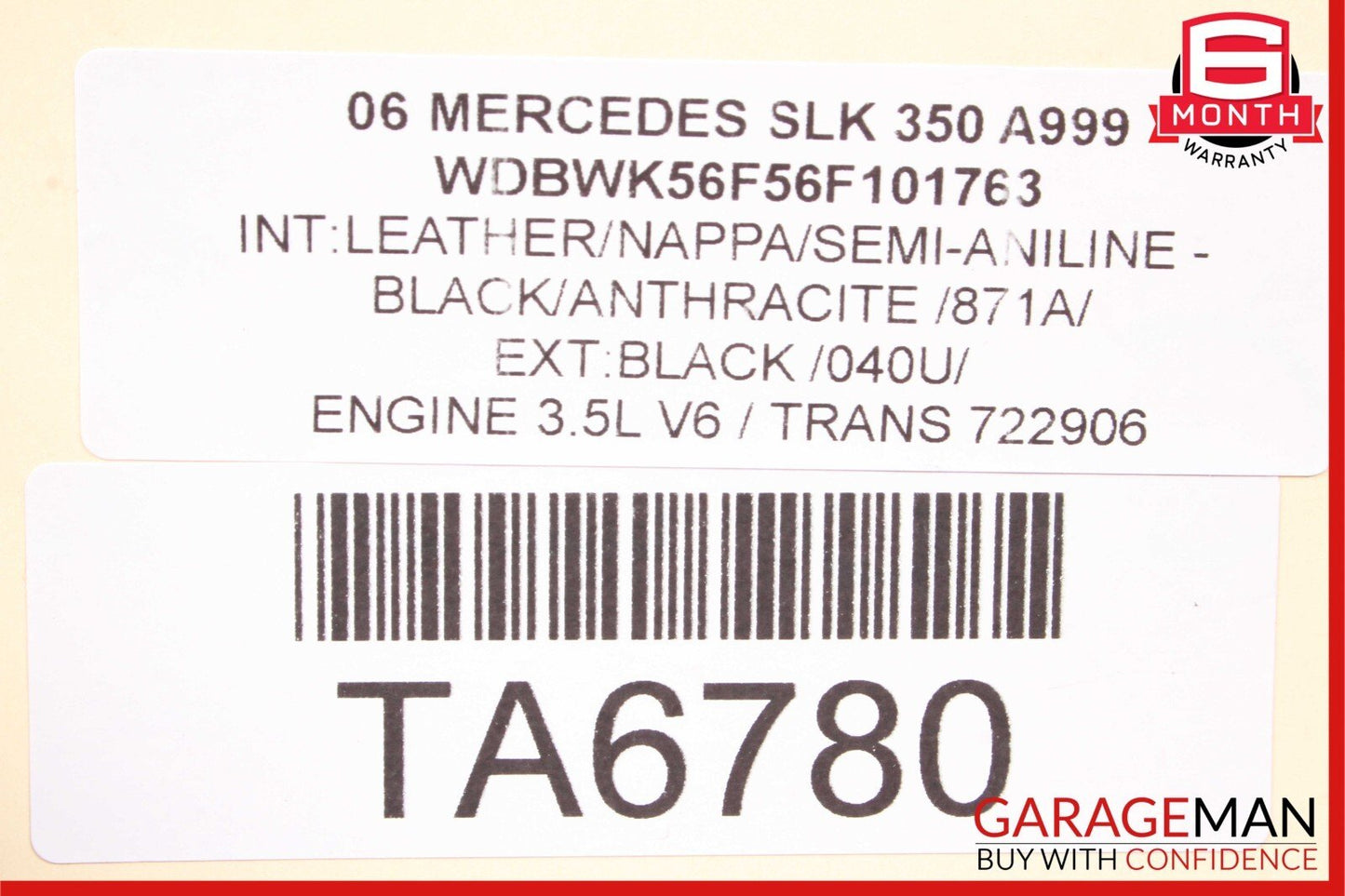 05-11 Mercedes R171 SLK350 Front Right Side Interior Door Panel Cover Black