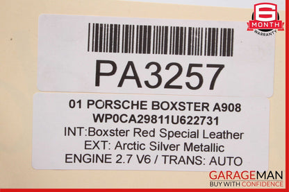 97-04 Porsche 986 Boxster Rear Bumper Reinforcement Bracket Bar Heat Shield Assy