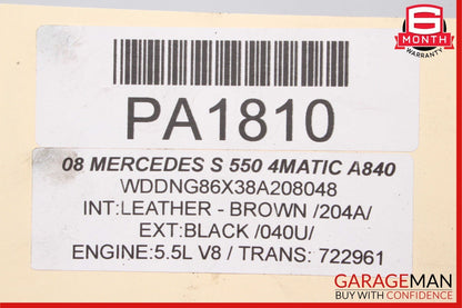 07-13 Mercedes W221 S550 Lower Radiator Core Support Bracket Frame Bar Assembly