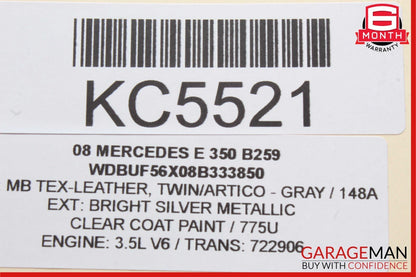 03-09 Mercedes W211 E350 E500 E550 Rear Right Side Window Regulator Motor Unit