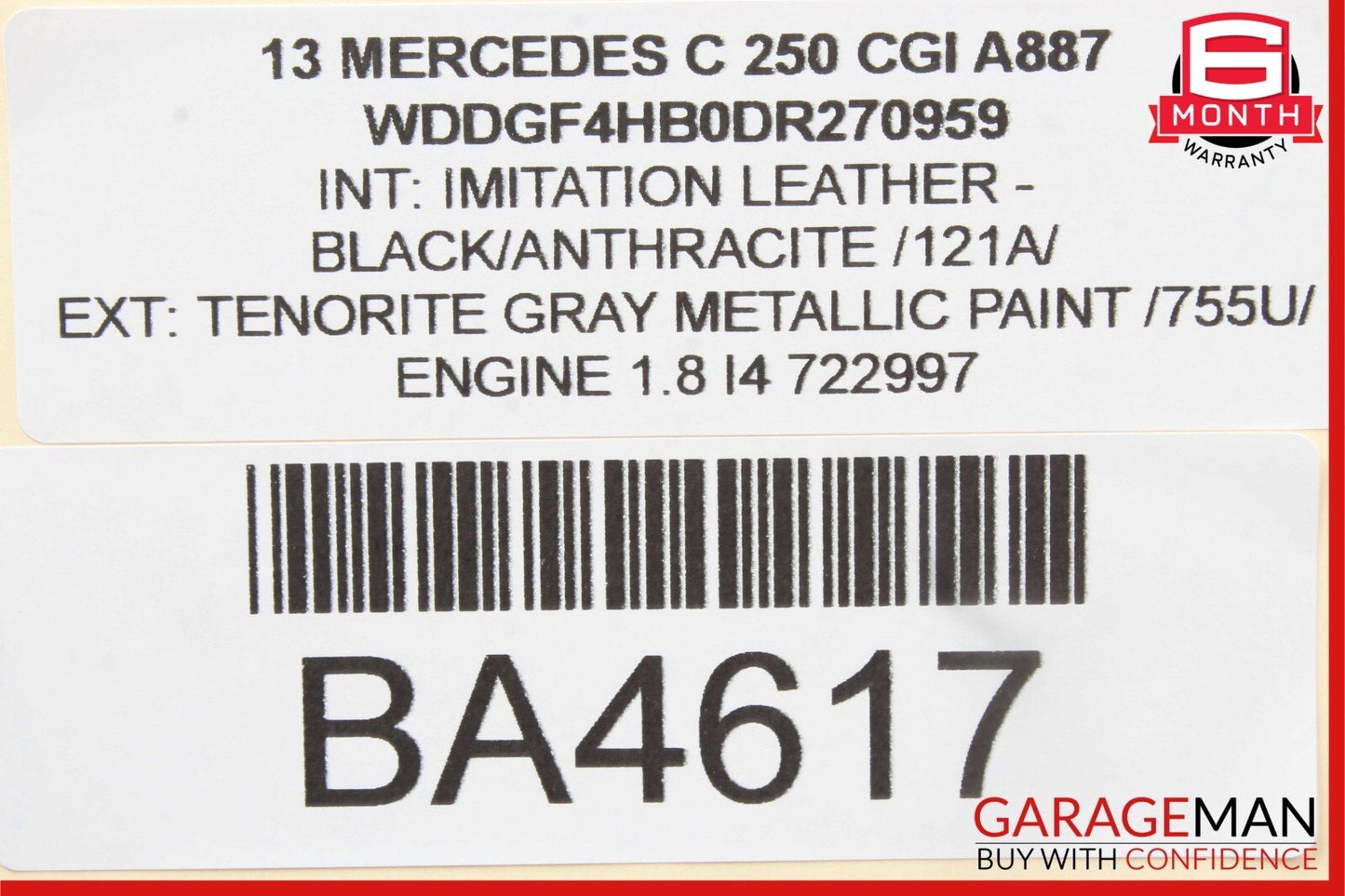 12-14 Mercedes W204 C250 Front Left Side Mirror Door Rear View Glass Blue OEM