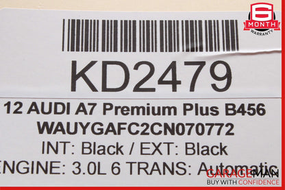 12-18 Audi A7 Rear Trunk Lid Lock Latch Actuator Striker Plate OEM