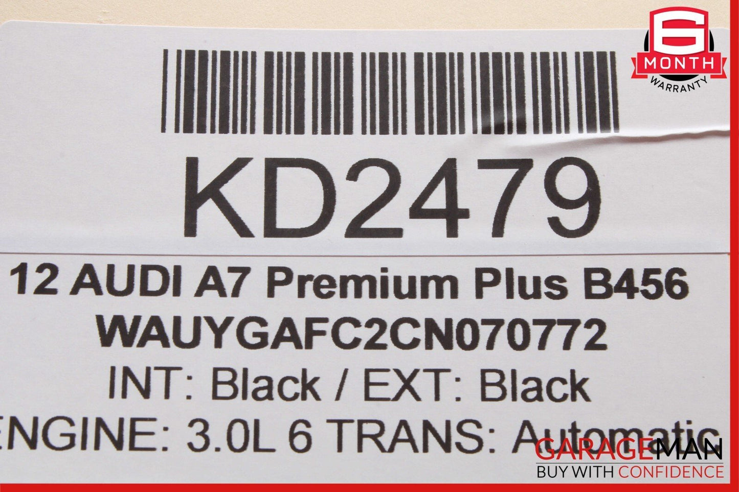 12-18 Audi A7 Rear Trunk Lid Lock Latch Actuator Striker Plate OEM