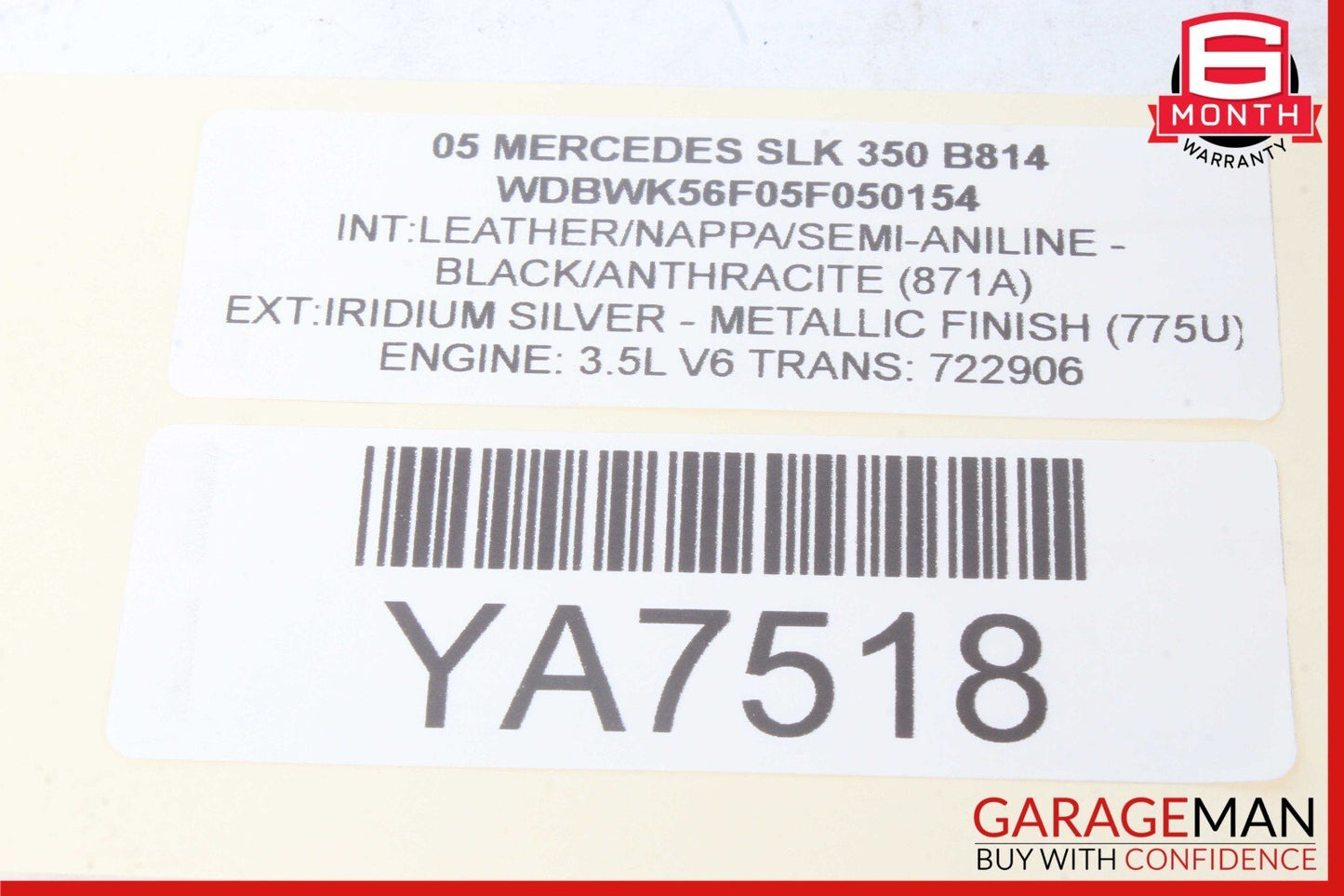 05-11 Mercedes R171 SLK350 Front Right or Left Side Seat Headrest Head Rest OEM