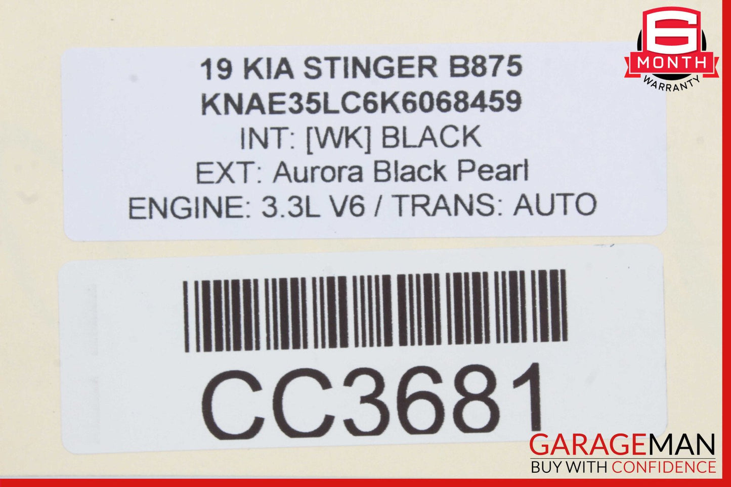 18-23 Kia Stinger Rear Left Side Door Window Regulator Plate Panel OEM