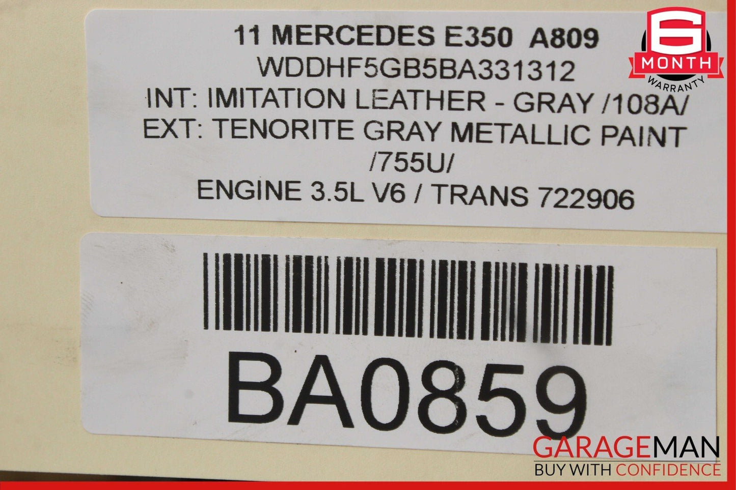 10-13 Mercedes W212 E350 E400 Inner Tail Light Lamp Rear Left Side OEM