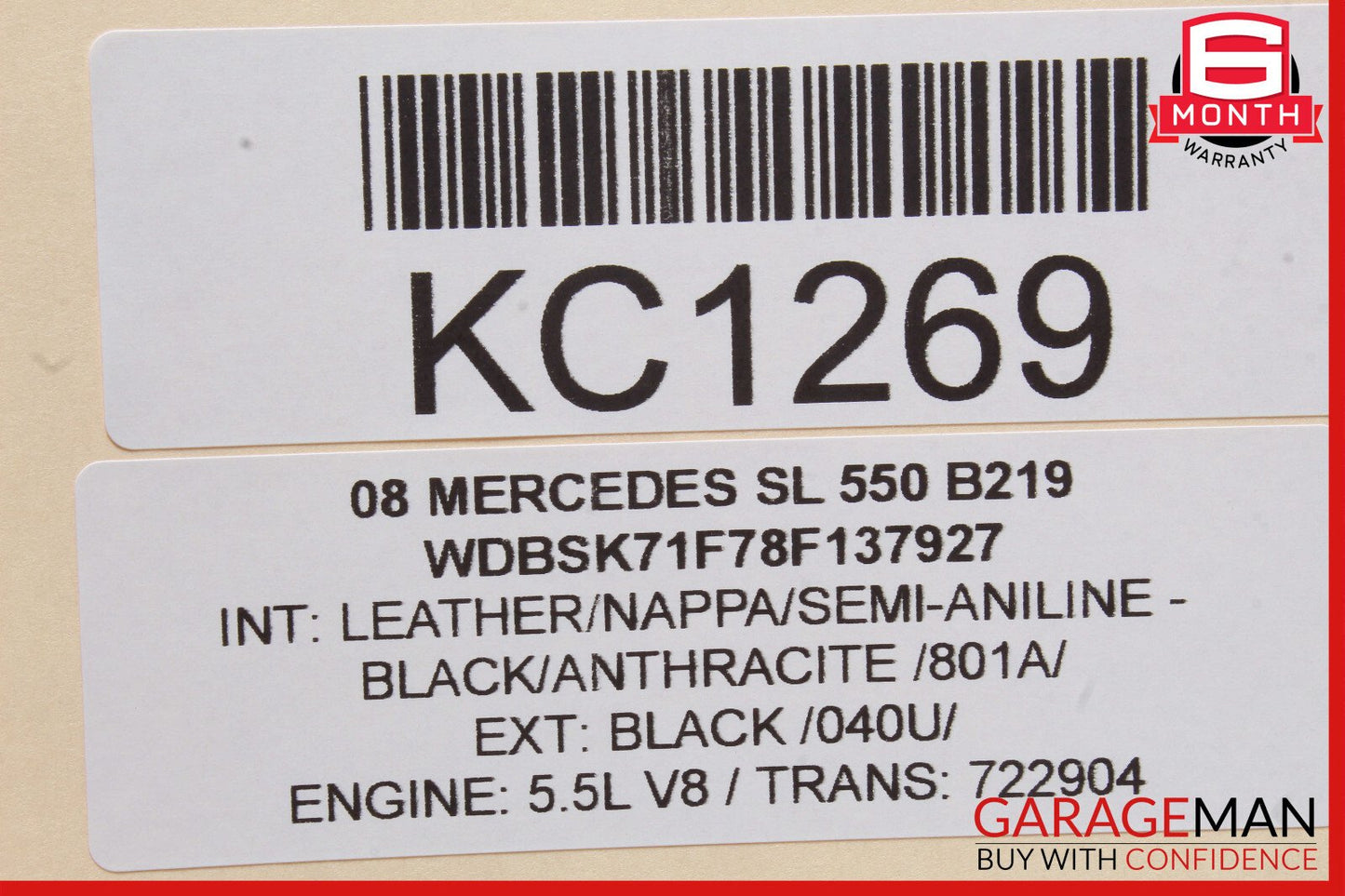 03-12 Mercedes R230 SL550 CLK500 Window Regulator Motor Front Right Side OEM