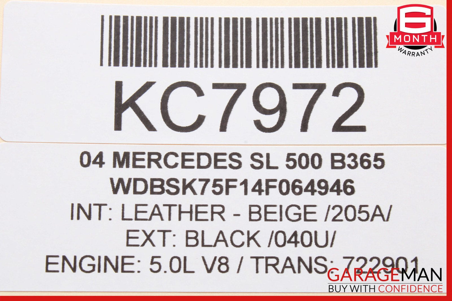 03-12 Mercedes R230 SL500 SL55 AMG Rear Left Side Quarter Window Glass OEM