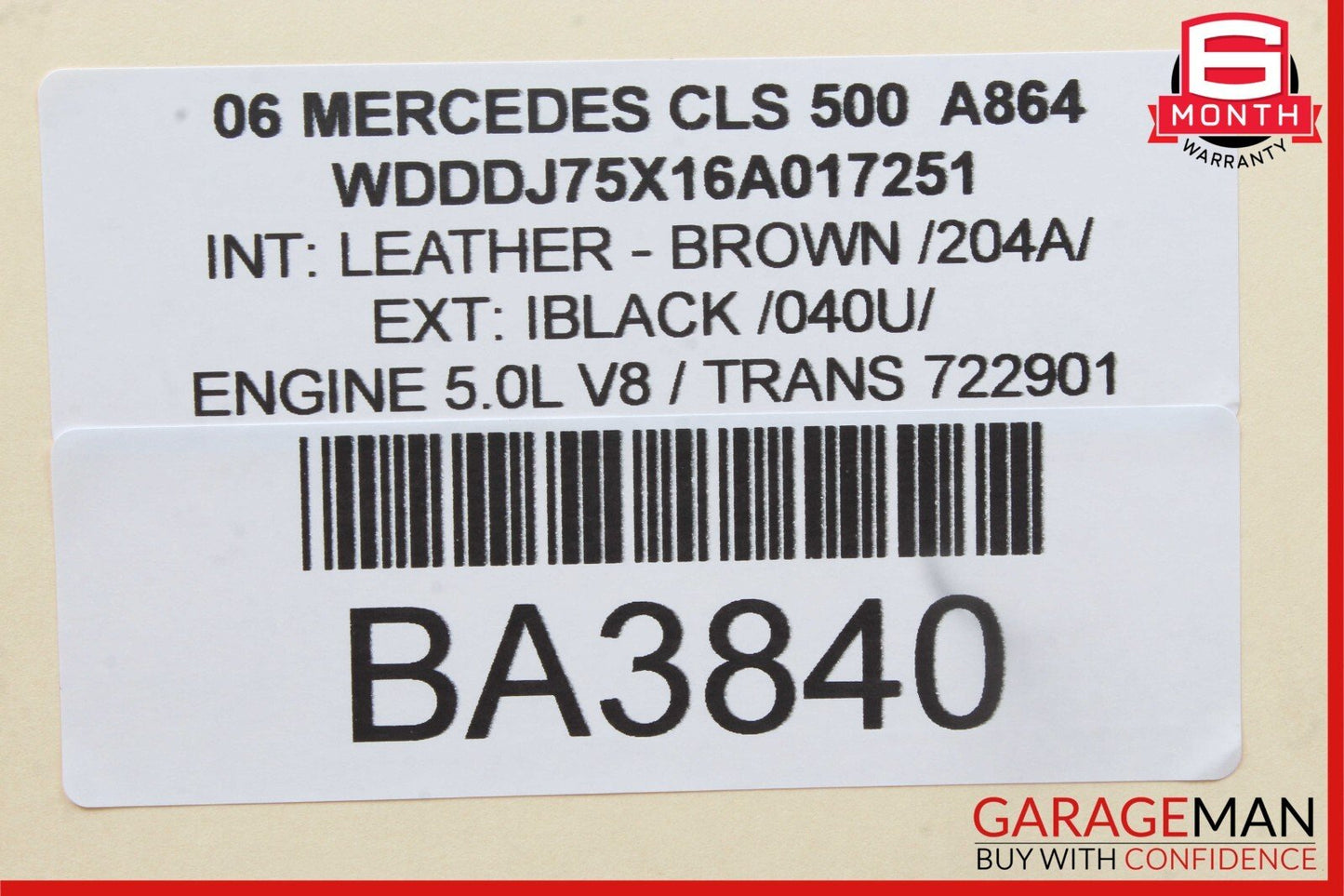 06-11 Mercedes W219 CLS500 Front Upper Overhead Dome Light Sunroof Switch Brown