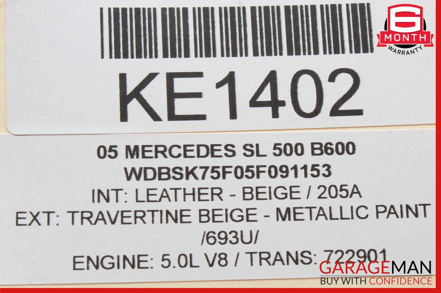 03-12 Mercedes R230 SL500 CLK500 Front Right Side Window Regulator Motor Unit