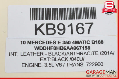 10-13 Mercedes W212 E350 E550 E63 AMG Sedan Rear Left Side Inner Tail Light Lamp