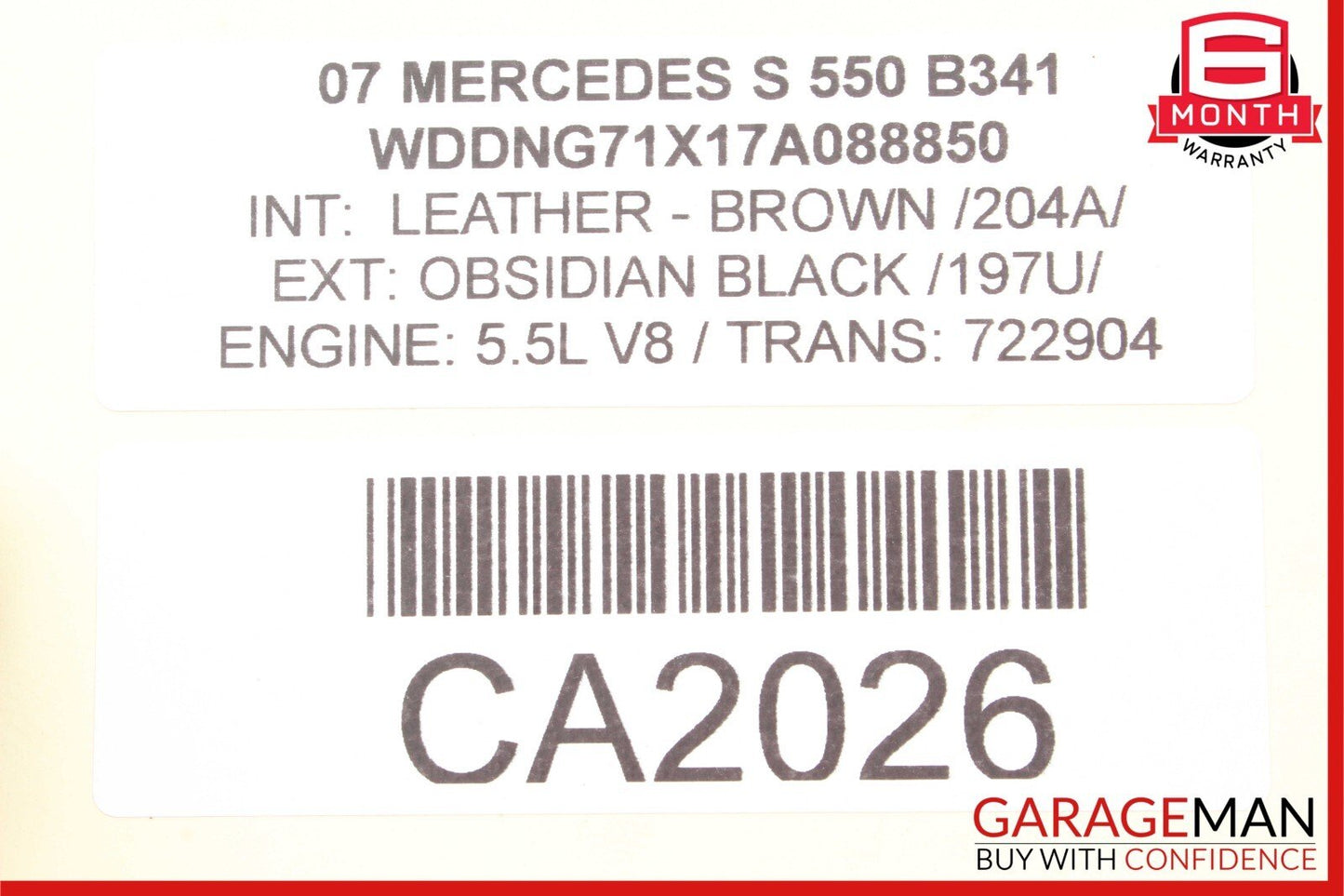 07-09 Mercedes W221 S550 S600 Right Side Mirror Door Rear View Black OEM