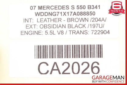 07-09 Mercedes W221 S550 S600 Right Side Mirror Door Rear View Black OEM