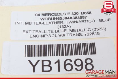 03-11 Mercedes W219 CLS500 E320 Rear Overhead Dome Light Gray 2118202001 OEM