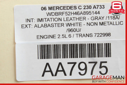 01-07 Mercedes W203 C230 C320 Rear Left Side Door Computer Control Module OEM