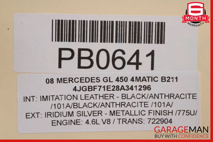 07-12 Mercedes X164 GL450 GL550 Front Right Side Bottom Lower Seat Cushion OEM