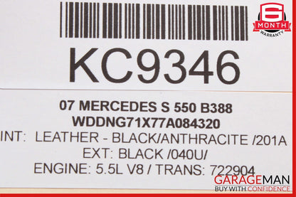 07-09 Mercedes W221 S550 CL550 Rear Trunk Relay Junction Fuse Box 2215450801 OEM