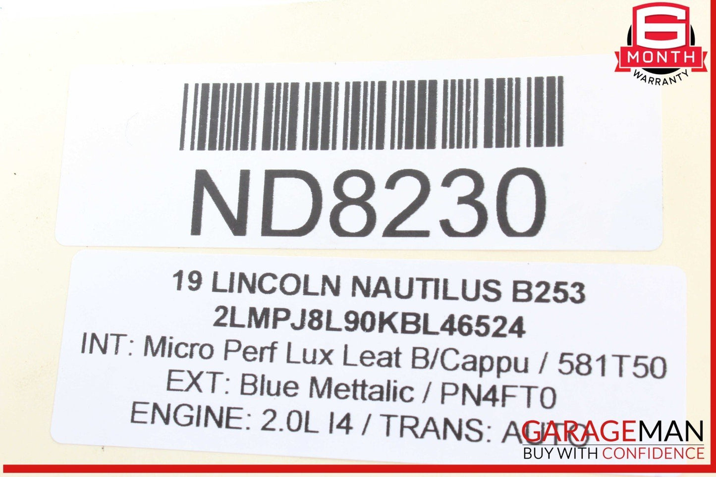 19-23 Lincolng Nautilus Sunroof Sun Roof Moon Roof Moonroof Motor 10021444D OEM