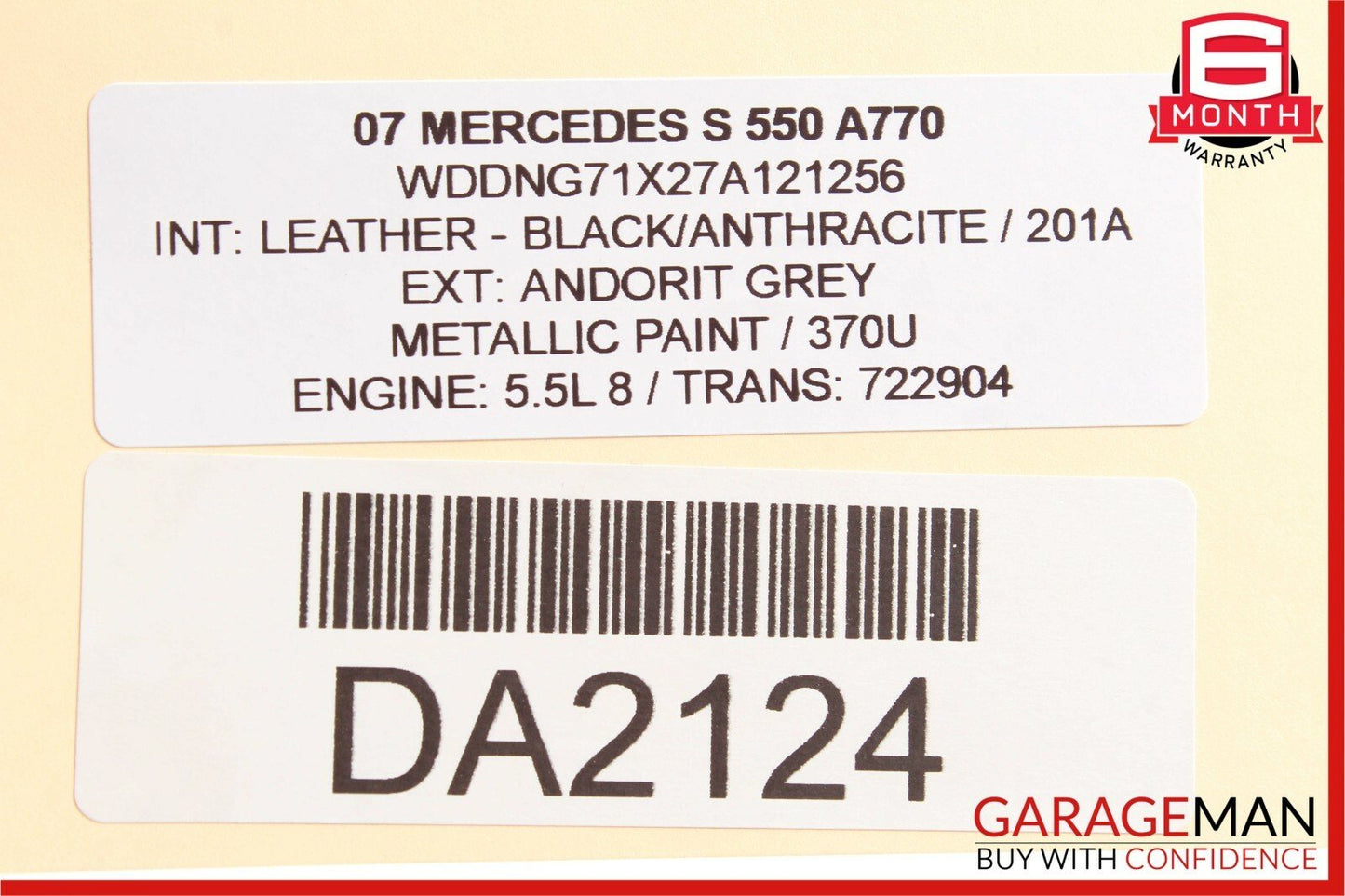 07-14 Mercedes W221 S550 CL550 Trunk Seat Lumbar Vacuum Pump 2218000248 OEM