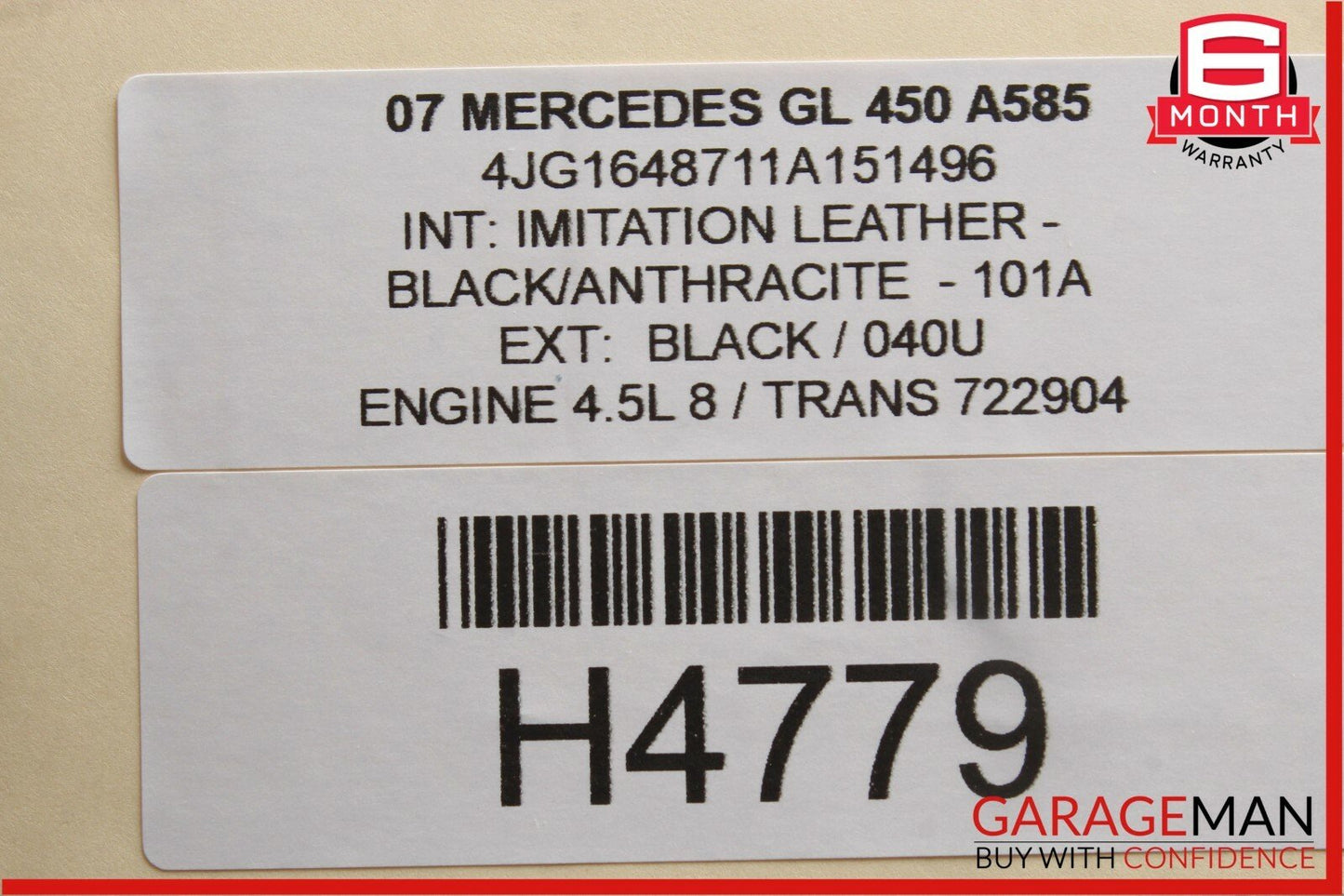 06-12 Mercedes GL450 Rear Child Seat Additional Seat Belt Seatbelt Retractor