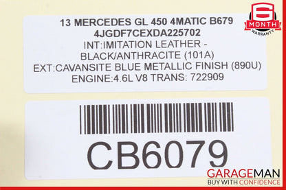 08-16 Mercedes X166 GL450 C250 Rear / Front Right Side Exterior Door Handle Blue