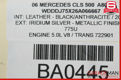 06-11 Mercedes W219 CLS500 CLS63 AMG Front Left Side Door Control Module Unit