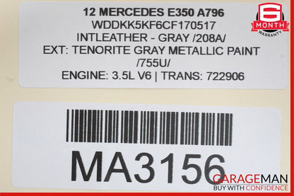 10-16 Mercedes W212 E350 E400 C300 Interior Rear View Mirror Grey 2048104217 OEM