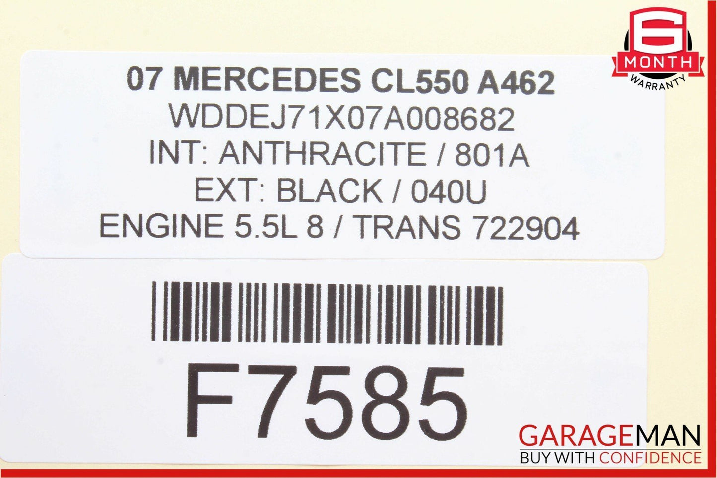 07-13 Mercedes W216 CL550 Front Left Door Lock Actuator w/ Door Handle Keyless