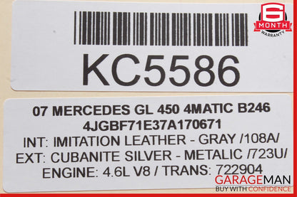 06-13 Mercedes X164 GL550 ML550 Front Right Side Window Regulator Motor Unit