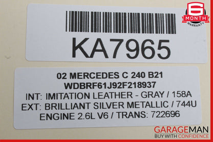 01-07 Mercedes W203 C240 C32 AMG Front Right Side Sunvisor Sun Visor Grey OEM
