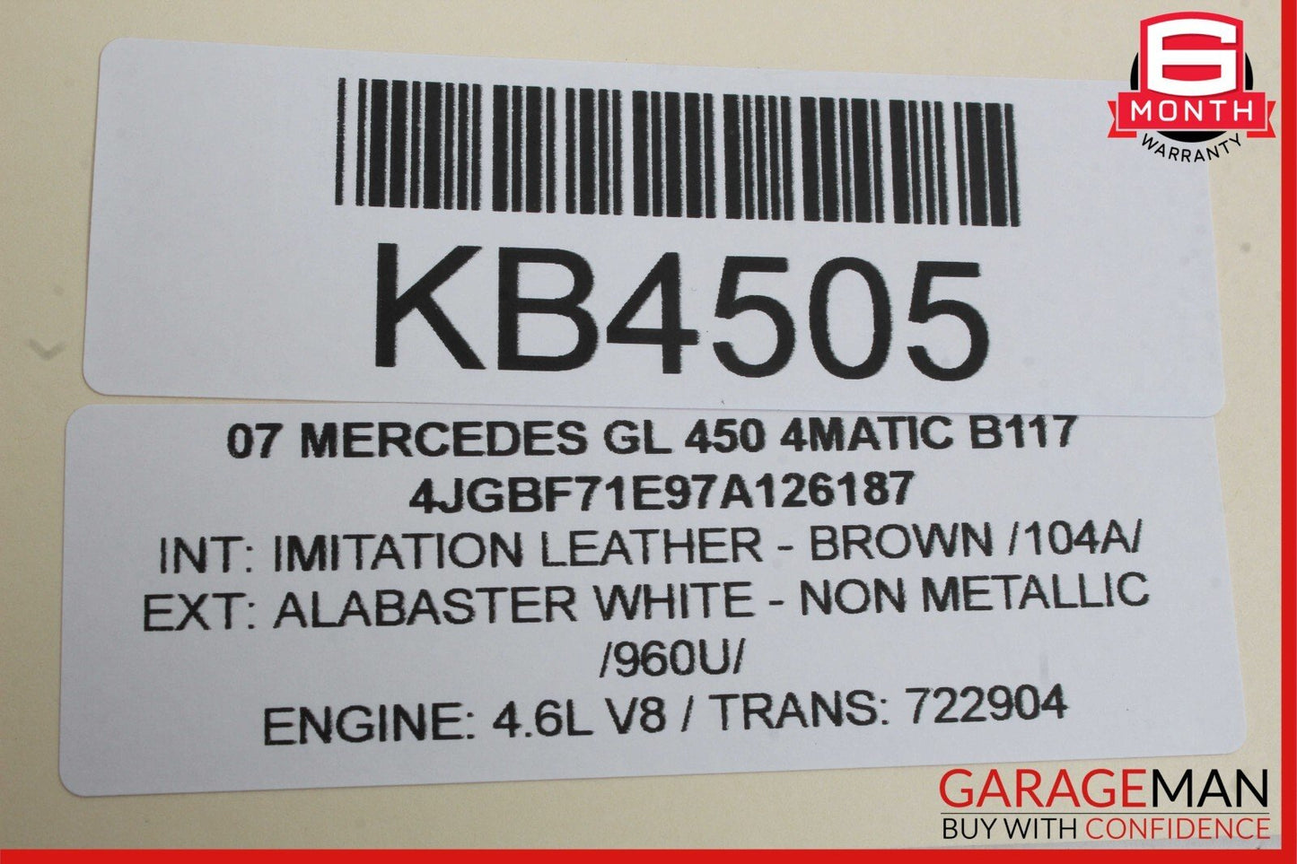 06-13 Mercedes X164 GL450 4MATIC Exterior Door Handle Rear Left Side White OEM