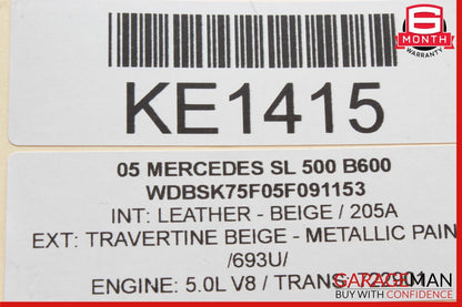 03-08 Mercedes R230 SL500 SL550 SL600 Instrument Cluster Speedometer Gauge OEM