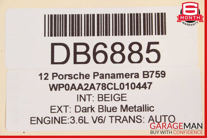 10-16 Porsche Panamera 970 Front Right Interior Door Panel Cover Trim Assy Beige