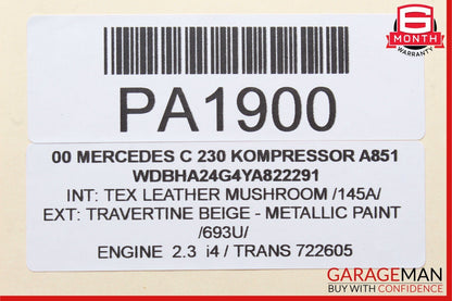 94-00 Mercedes W202 C220 C280 Front Right Side Exterior Door Handle Beige OEM