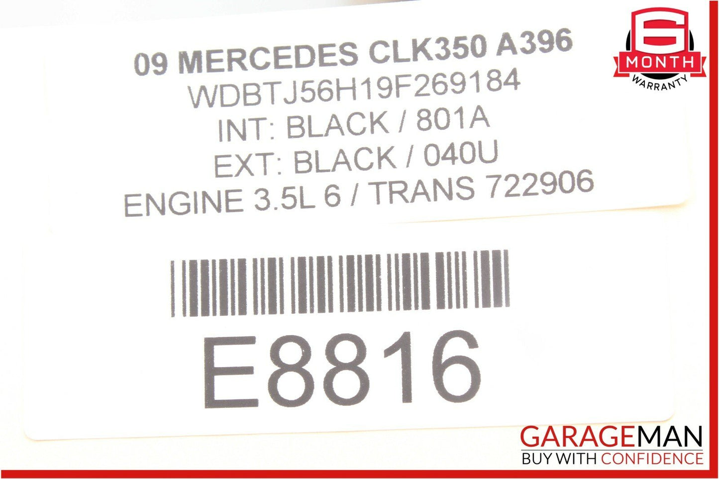 03-09 Mercedes W209 CLK350 Front Right Passenger Side Exterior Door Handle OEM