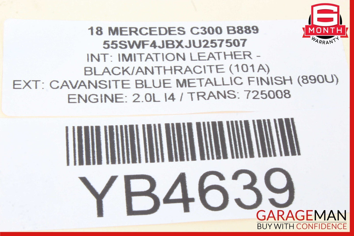 15-20 Mercedes W205 C300 C63 AMG S Right Side Exterior Door Handle Assy Blue